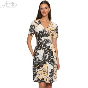 Z Batida Jurk KM overslag - Champagne Smashed print